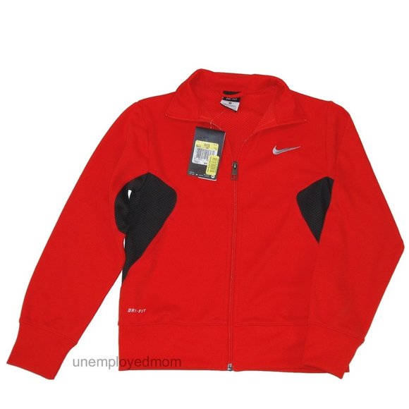 Nike Zip Up Jacket Youth Dri-Fit Athletic Sports Wear Coat Boys Girls Training